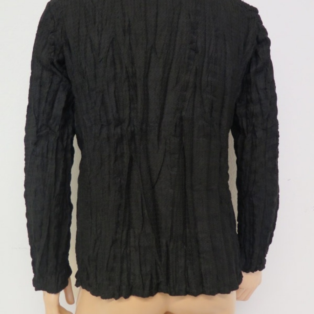 Issey Miyake Men Jacket Black Plisse Wrinkled - Picture 2 of 7